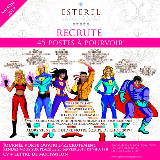 recrutement-2019 Esterel Caravaning recrutement 2019
