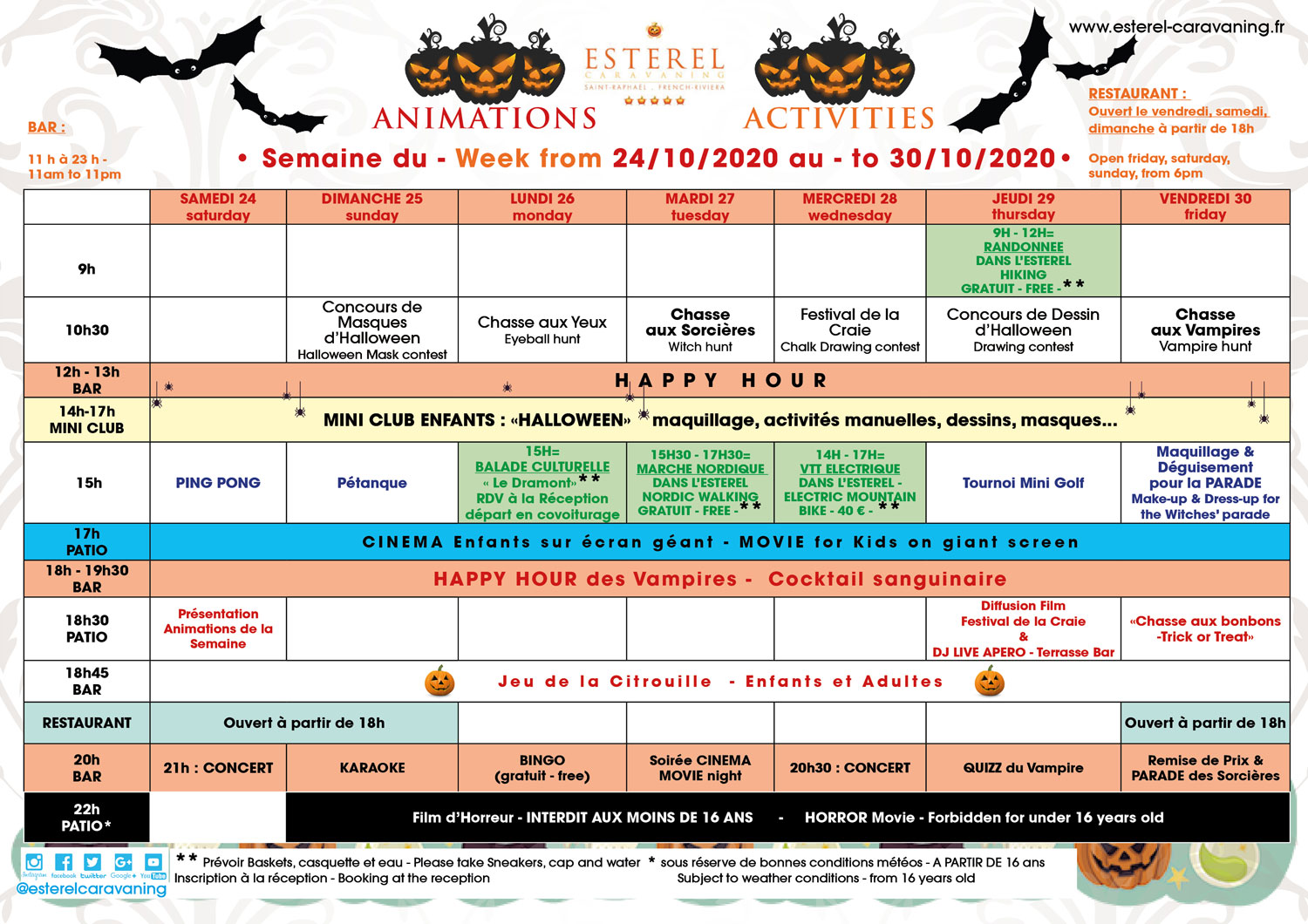 Programme animation special Halloween 24 10 2020